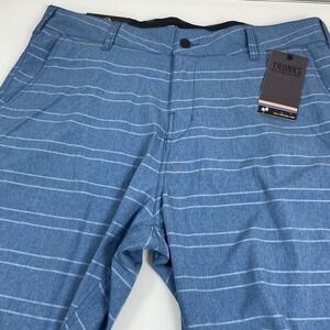 Trunks Mens 36 Blue Striped Multi-Functional Hybrid Shorts NEW Stretch Quick Dry